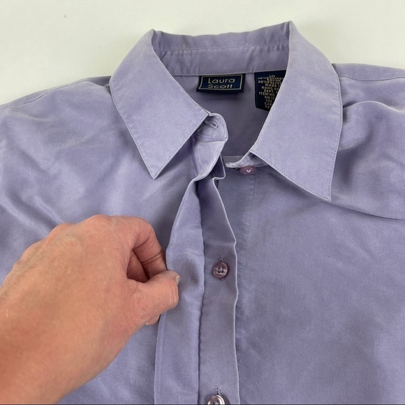 Laura Scott Womens Button Up Shirt Purple 10 - Picture 4 of 8